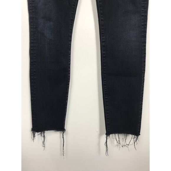 Mother Looker Ankle Fray Blackbird Denim Women's 26 High Waisted Jeans Capsule - Picture 5 of 13